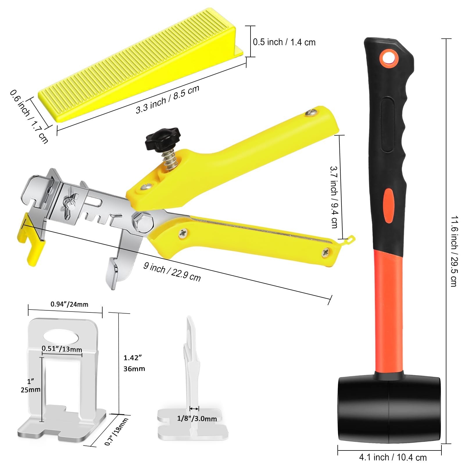 Tile Leveling System Kit – 600 Tile Spacers Clips, 200 Reusable Wedges & Pliers