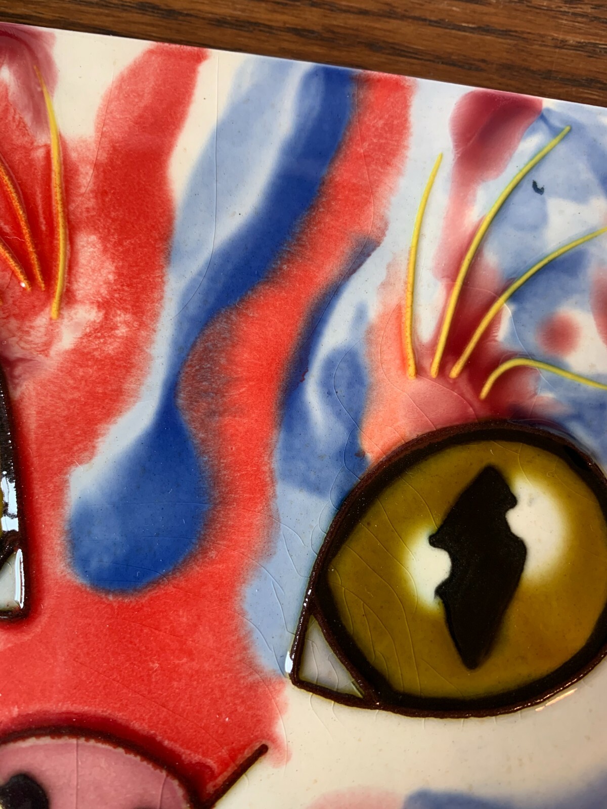 BEAUTIFUL SIGNED CLAUDIA SANCHEZ LOT OF TWO CAT TILES /PICTURES & FREE SHIPPING