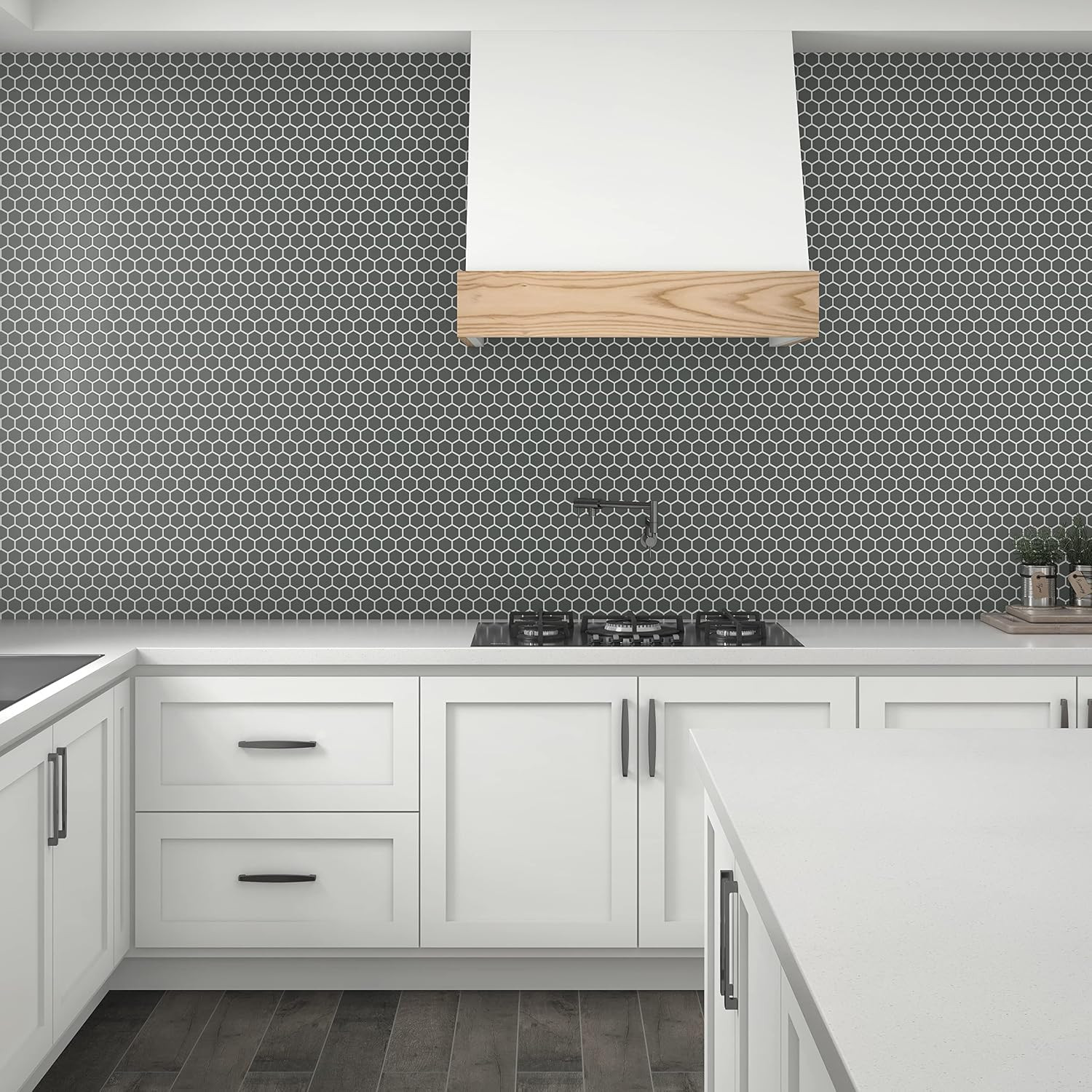 Matte Chalkboard/Gray 1.5″ Ceramic Hexagon Mosaic for Stylish Backsplashes