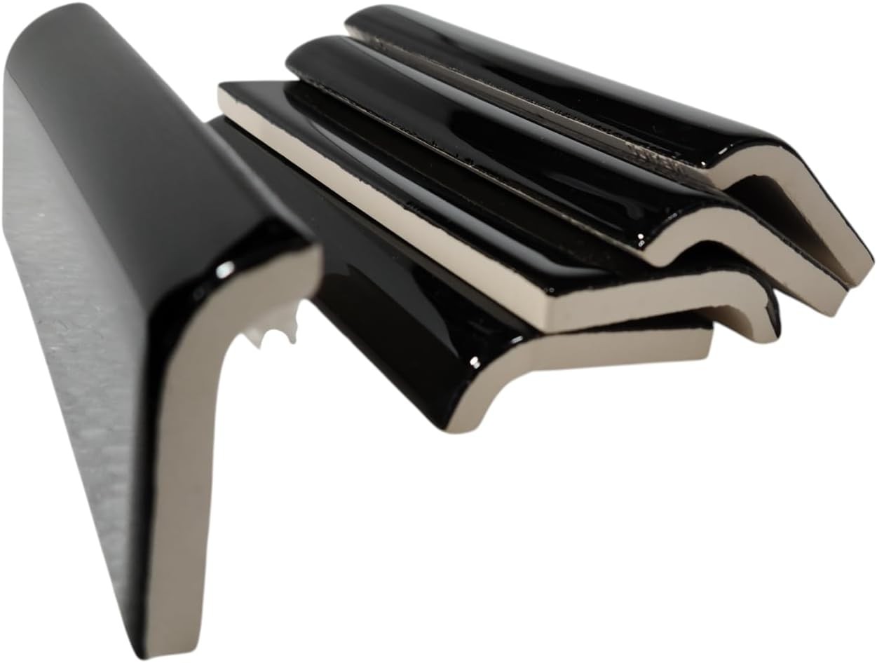 Black 2 x 6 in Ceramic Tile Bullnose Mud Cap Trim Edge 2×6 inch 6 Inch,