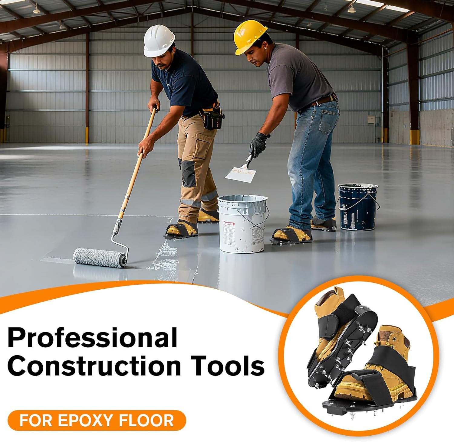 Epoxy Floor Spiked Shoes Fully Assembled Gunite Spiked Shoes with 3/4″ Short Spi