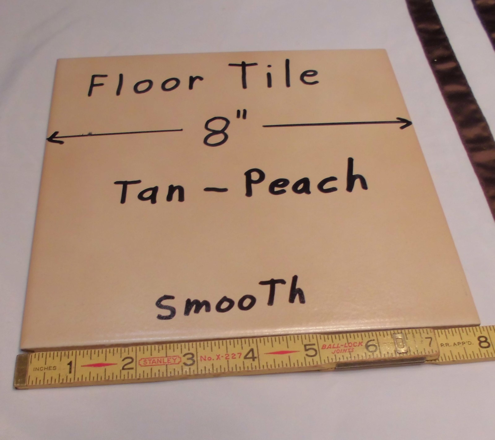 1 pc. *Tan-Brown-Peachy* Ceramic / Porcelain Floor Tile 8″ X 8″ Smooth Finish