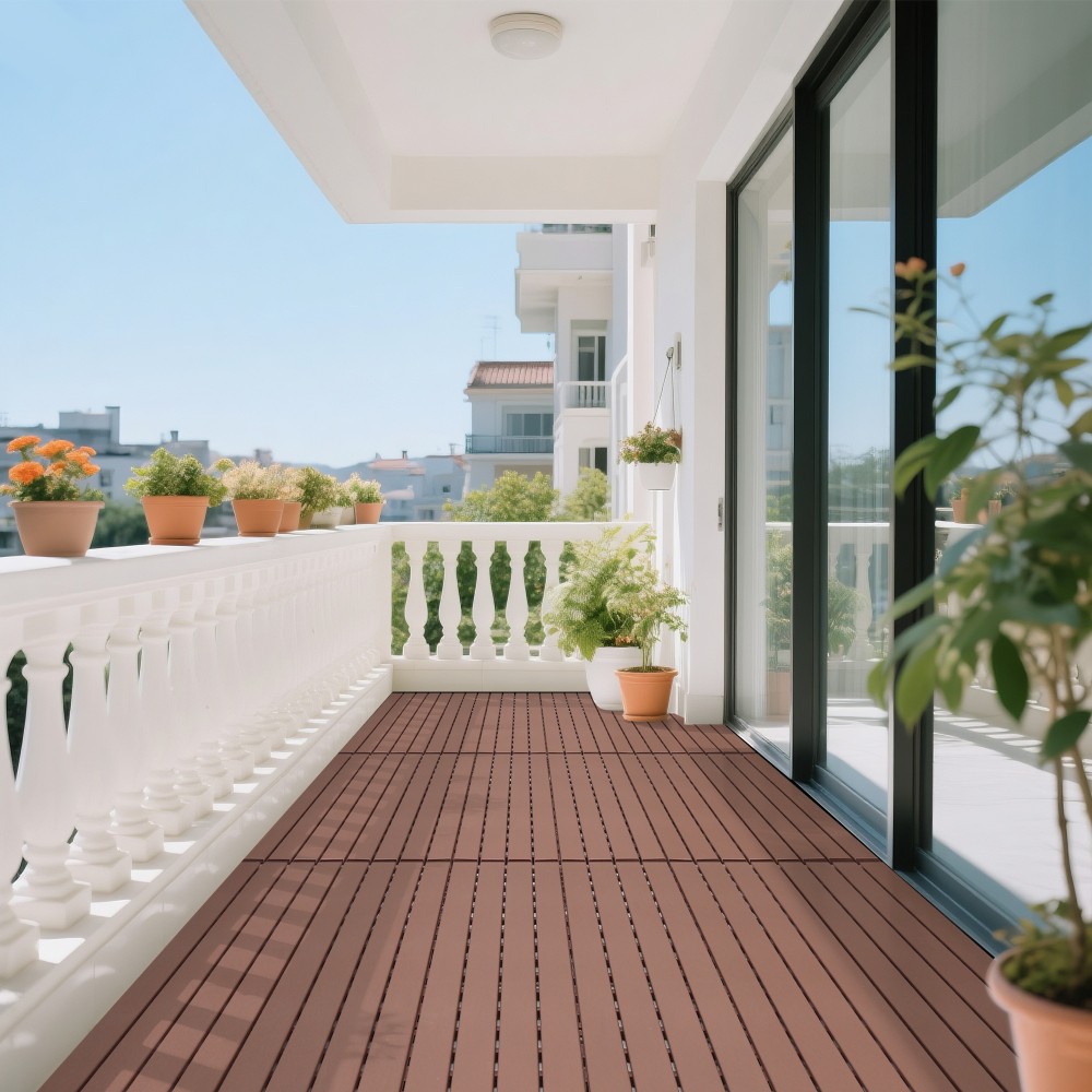 22 pieces of outdoor terrace deck tiles, DIY interlocking decking floor tiles