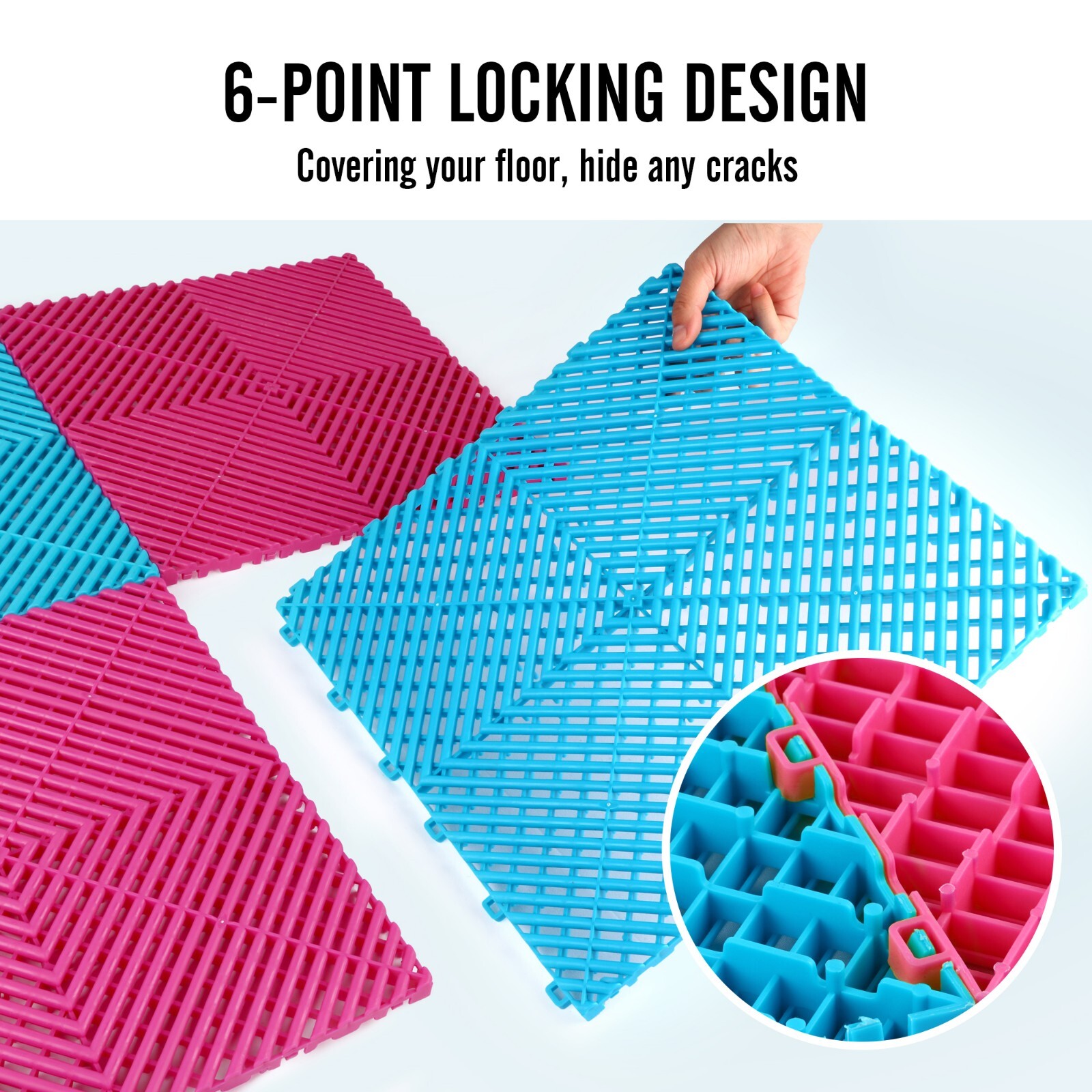Garage Floor Tiles Interlocking 25/50 Pack Flooring Tiles 15.75×15.75″ for Patio
