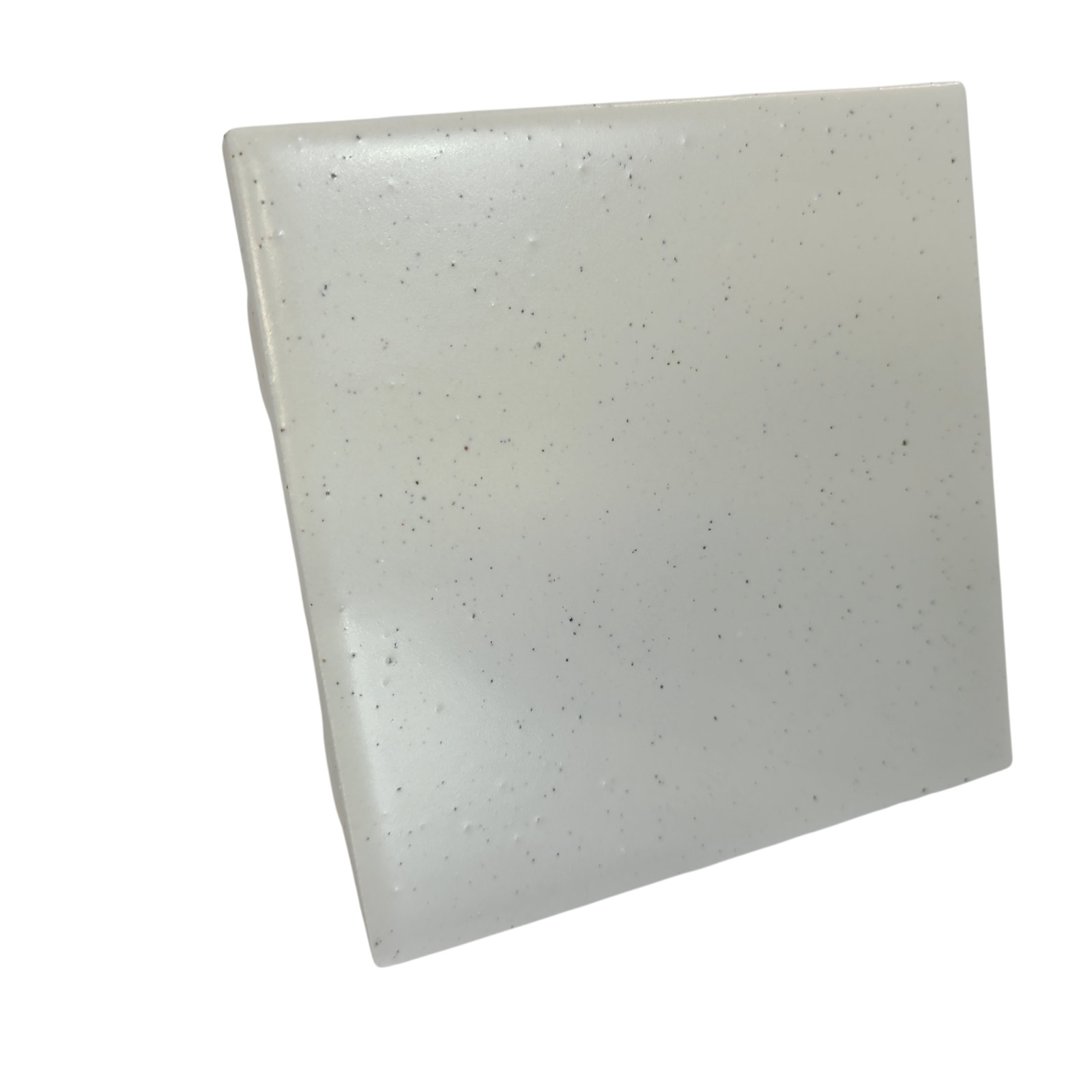 Freckled 4.25 in Ceramic Tile Specs Dots Subway Square Vintage Off White Matte