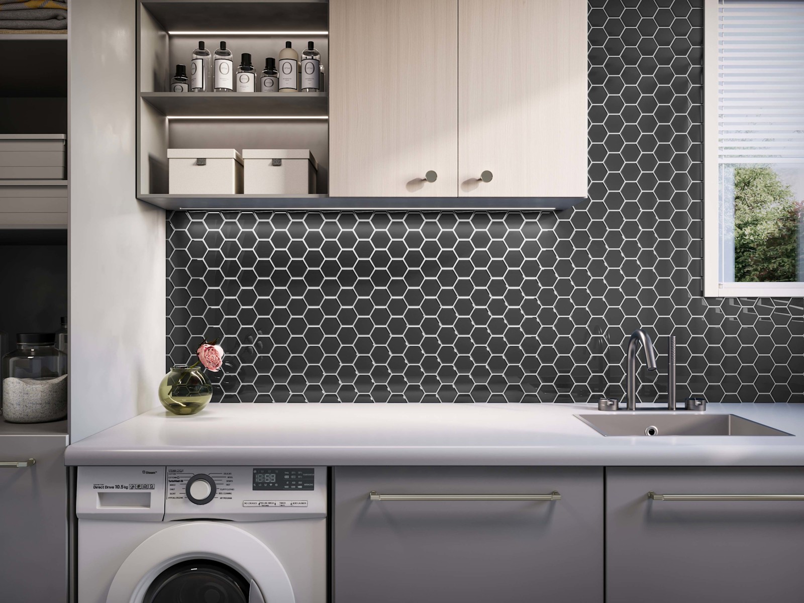 Cruz Bay Studio MKT2853 3 inch Beehive – 10″ x 12″ Geometric Wall – Carbon Gloss