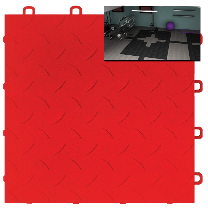 Premium Basement Flooring Diamond Red – Made In USA – FREE & FAST DELIVERY