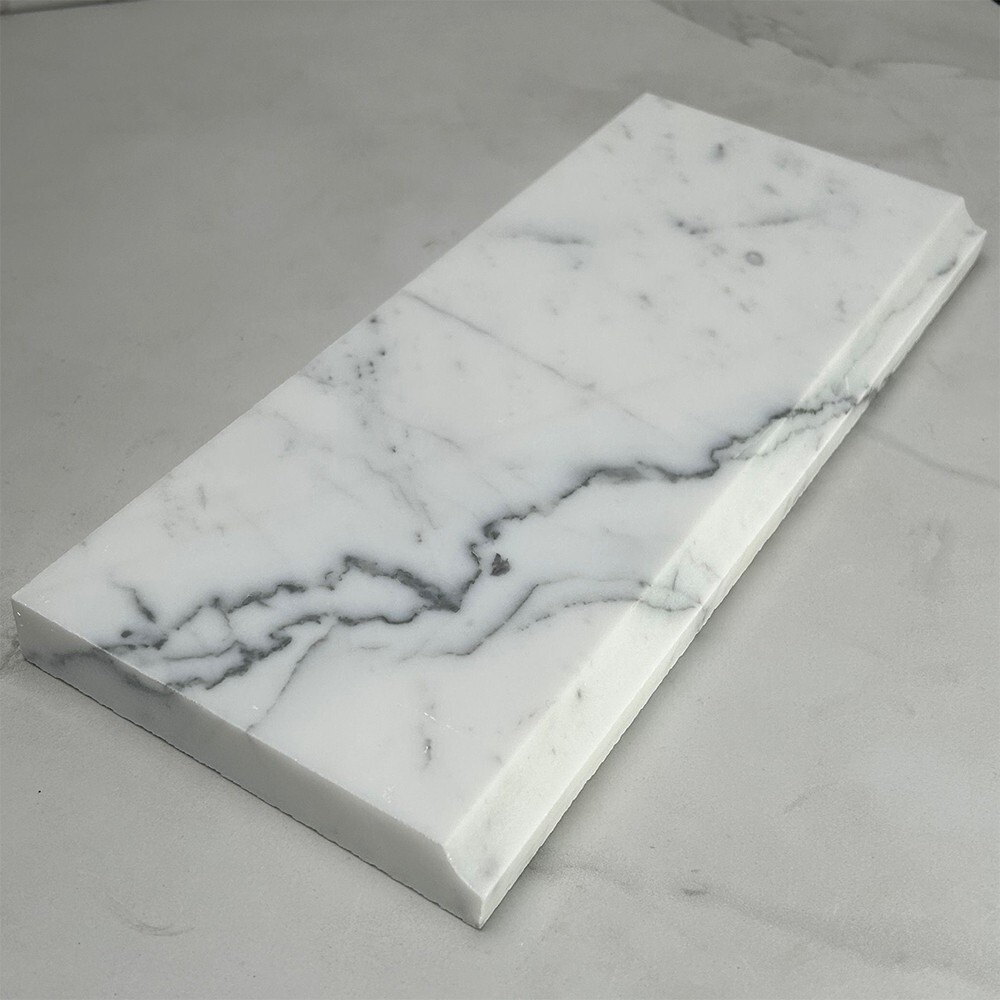 L12P Statuary White Marble 5×12 Baseboard Trim Molding Polished