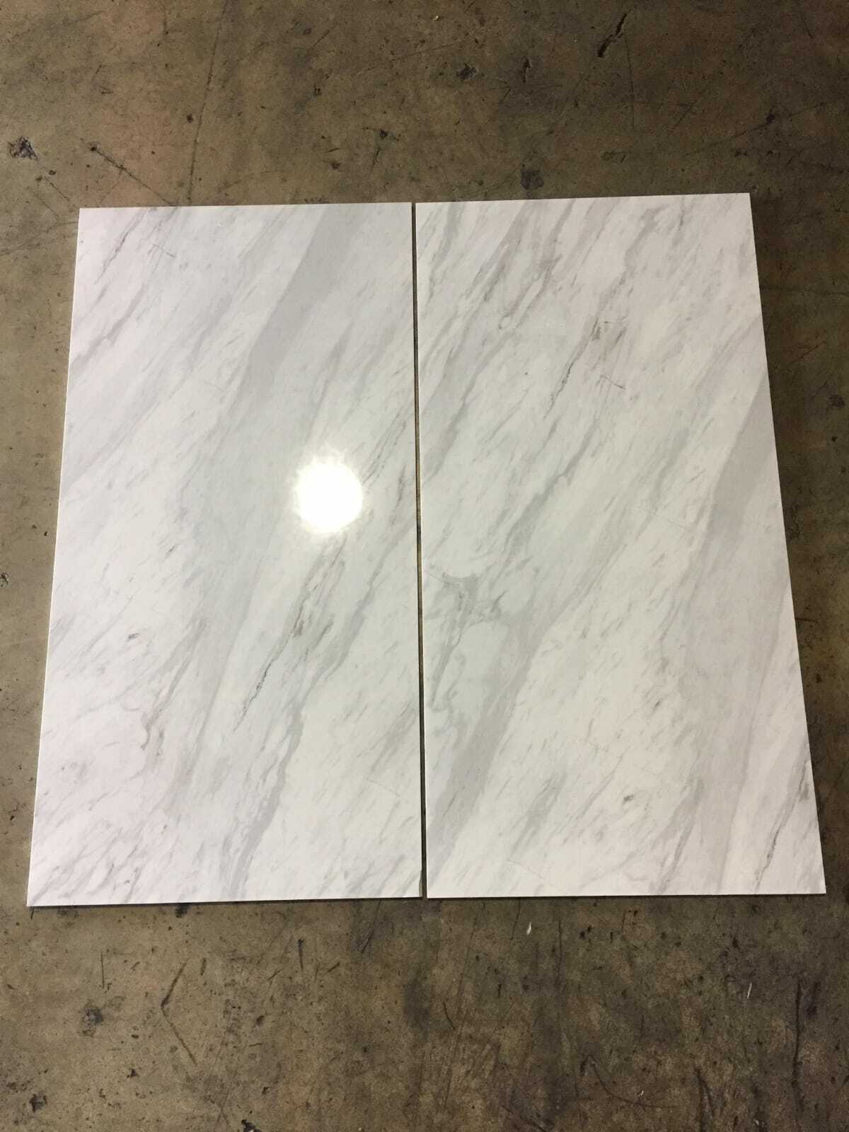 24″ x 48″ Carrara marble pattern porcelain rectified polished tiles