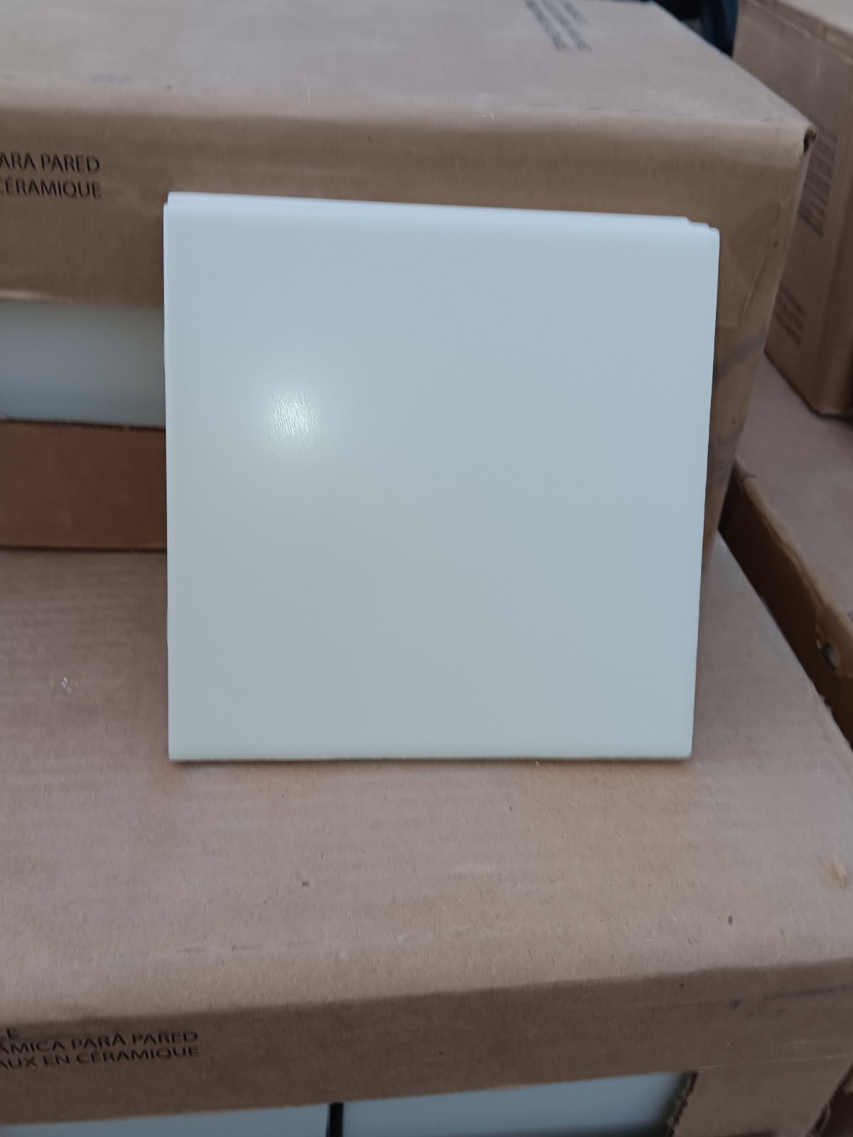 1 Box -24 Tiles (6 ft²) – Matte Almond 6 x 6 Ceramic Subway Tile..Vintage/Retro