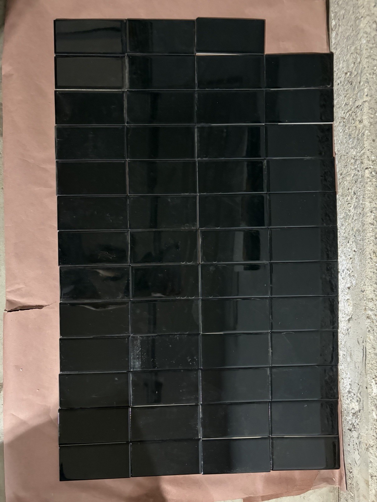Black Glossy Ceramic Rectangle Subway Wall Tile for Kitchen Bathroom Modern