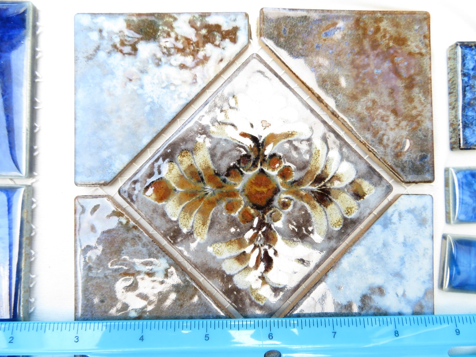 Tiles Weatherproof Assorted Craft Blues Tan Dark Light Textured & Smooth Pool