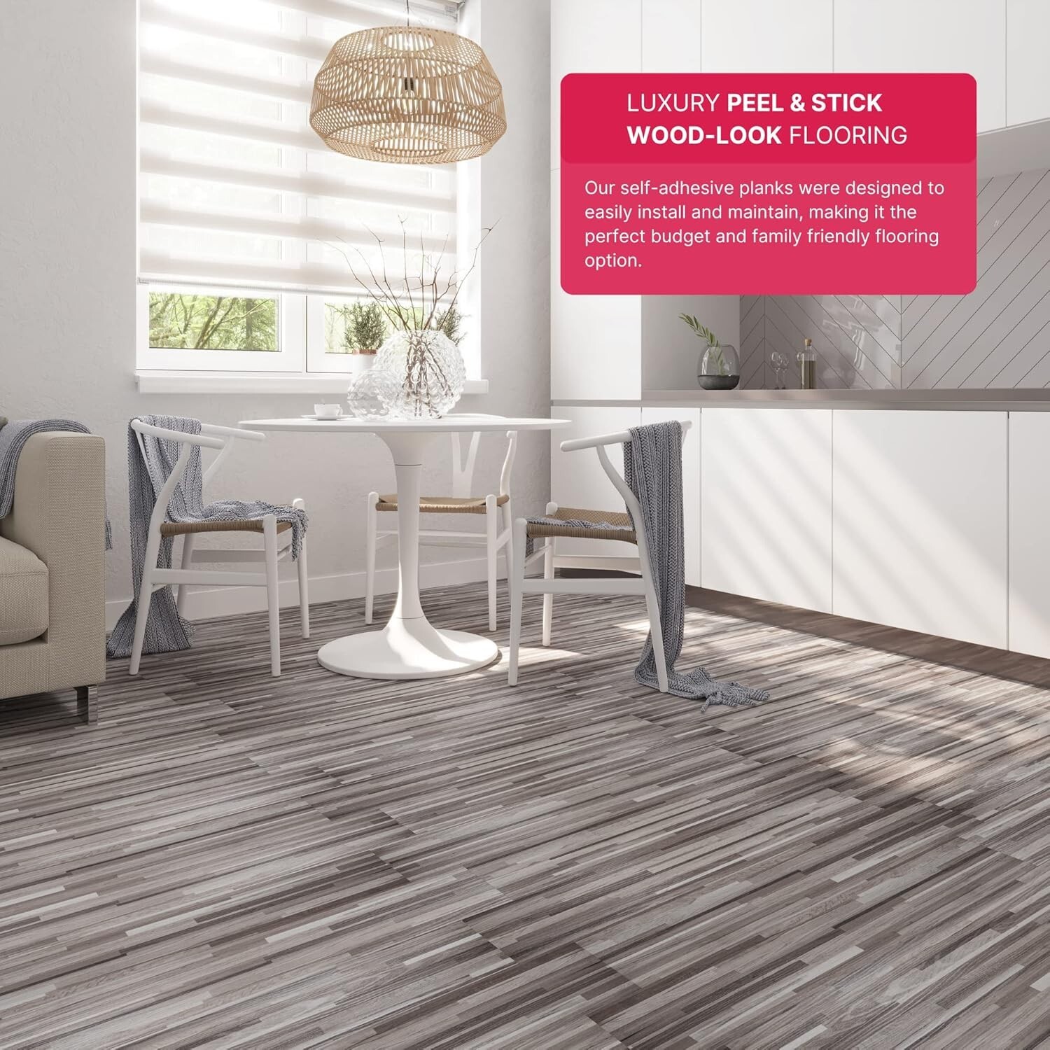 Luxury Vinyl Floor Tiles | Peel & Stick Adhesive Flooring for DIY Installatio…