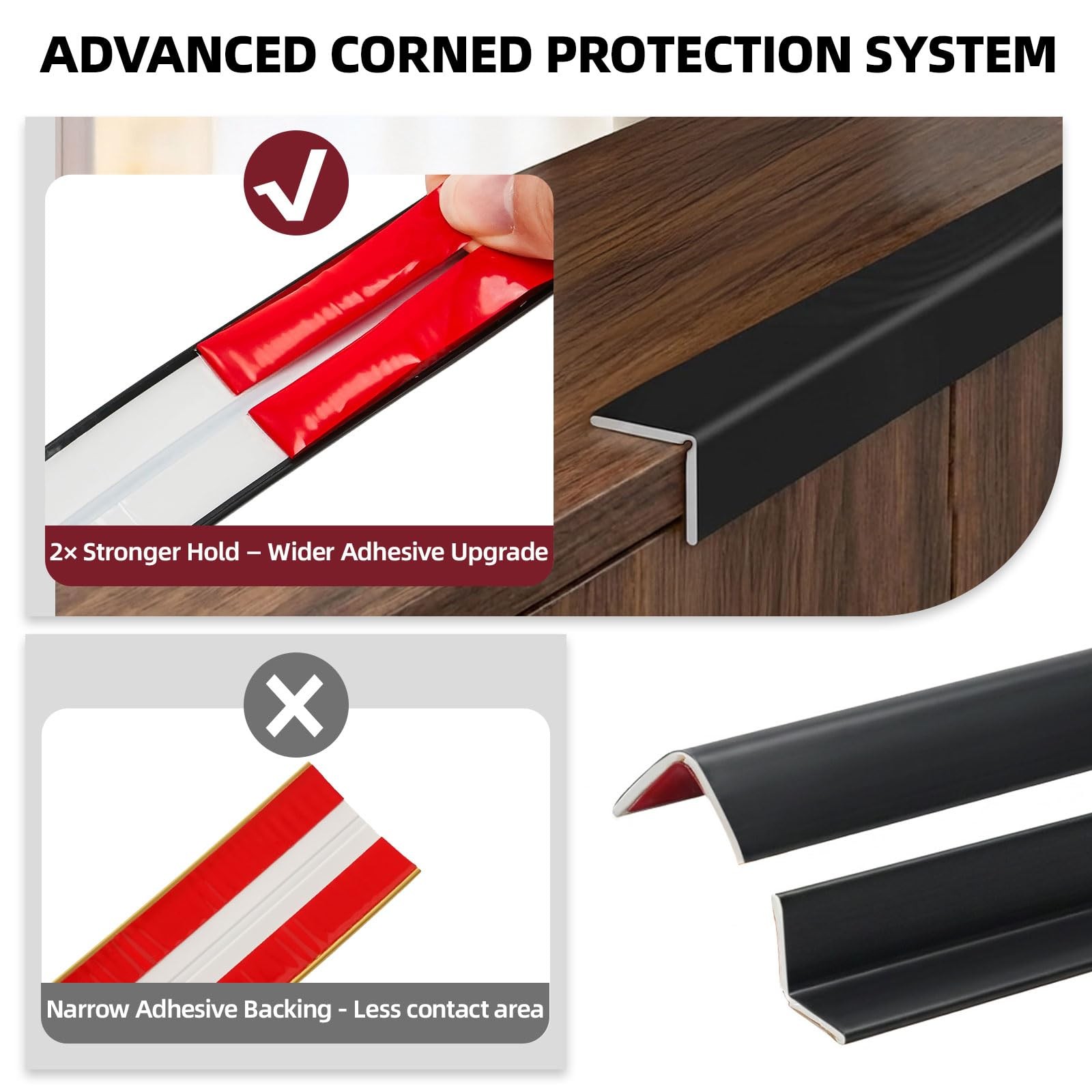 JSIWOTH 30FT Wall Corner Protector Moulding Trim, Flexible Wall Trim Peel and…