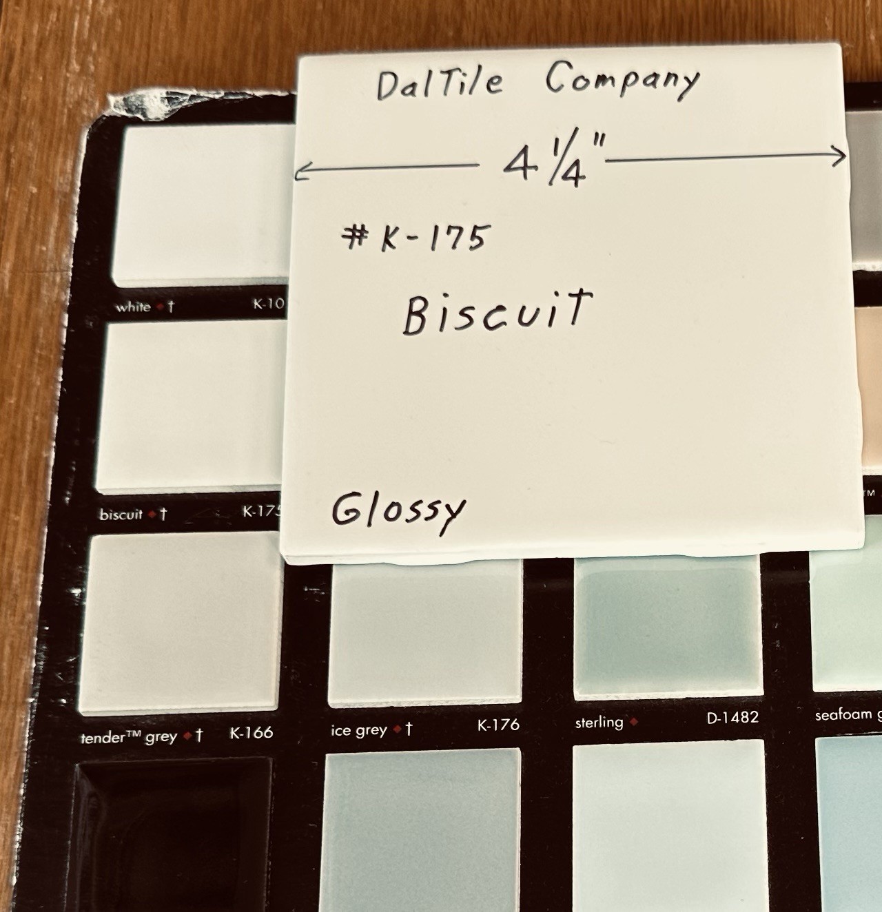 1 pc. Gloss Biscuit: 4-1/4″ Ceramic Tile made by The Daltile Co. NEW STOCK