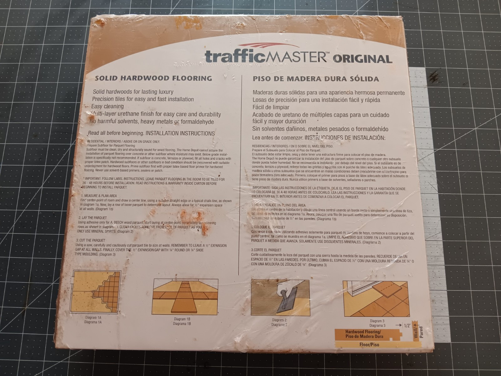 Traffic Master Solid Hardwood Hevea Parquet Flooring Natural Prefinished NEW