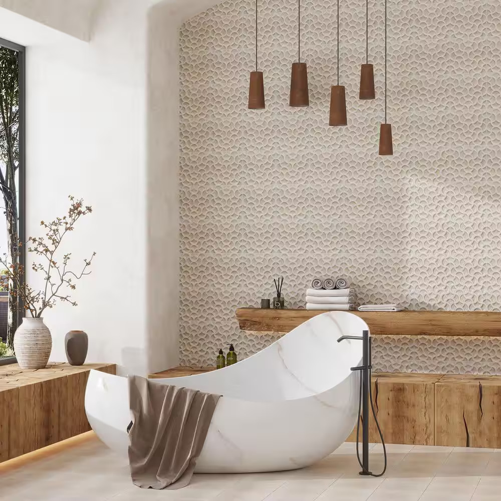 Citadel 13 In. X 13 In. Matte Soft Beige Terracotta Porcelain Lattice Tile (9.57