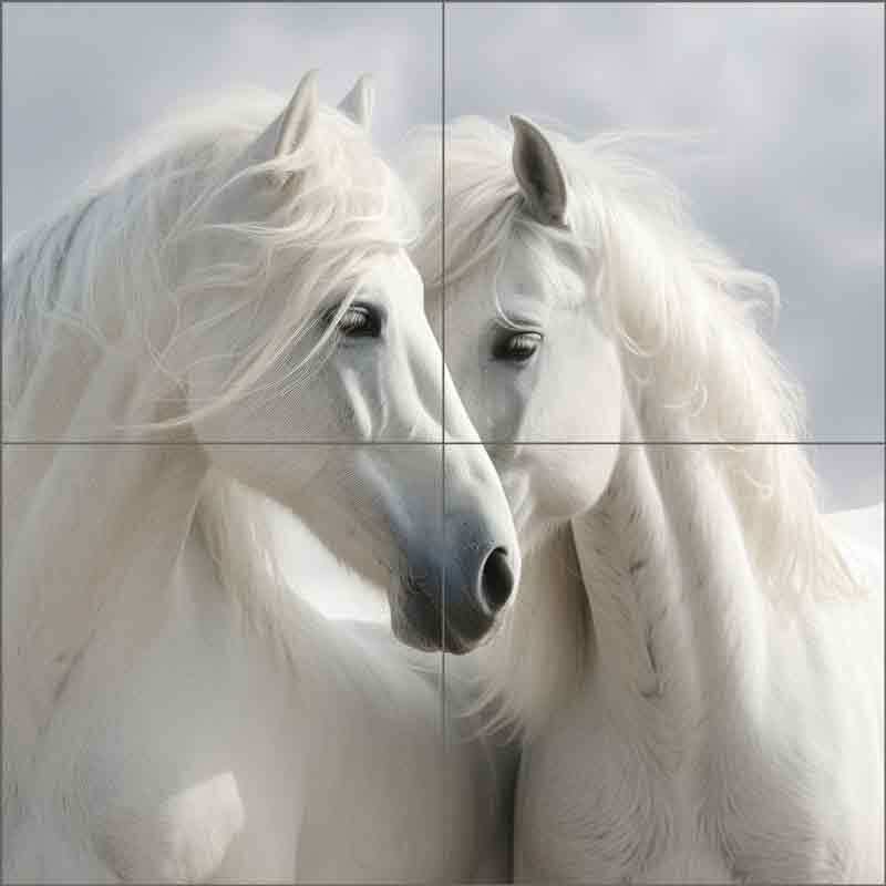 Horse Tile Backsplash Lazar Studio Equine Art Ceramic Mural OB-LAZ10-6