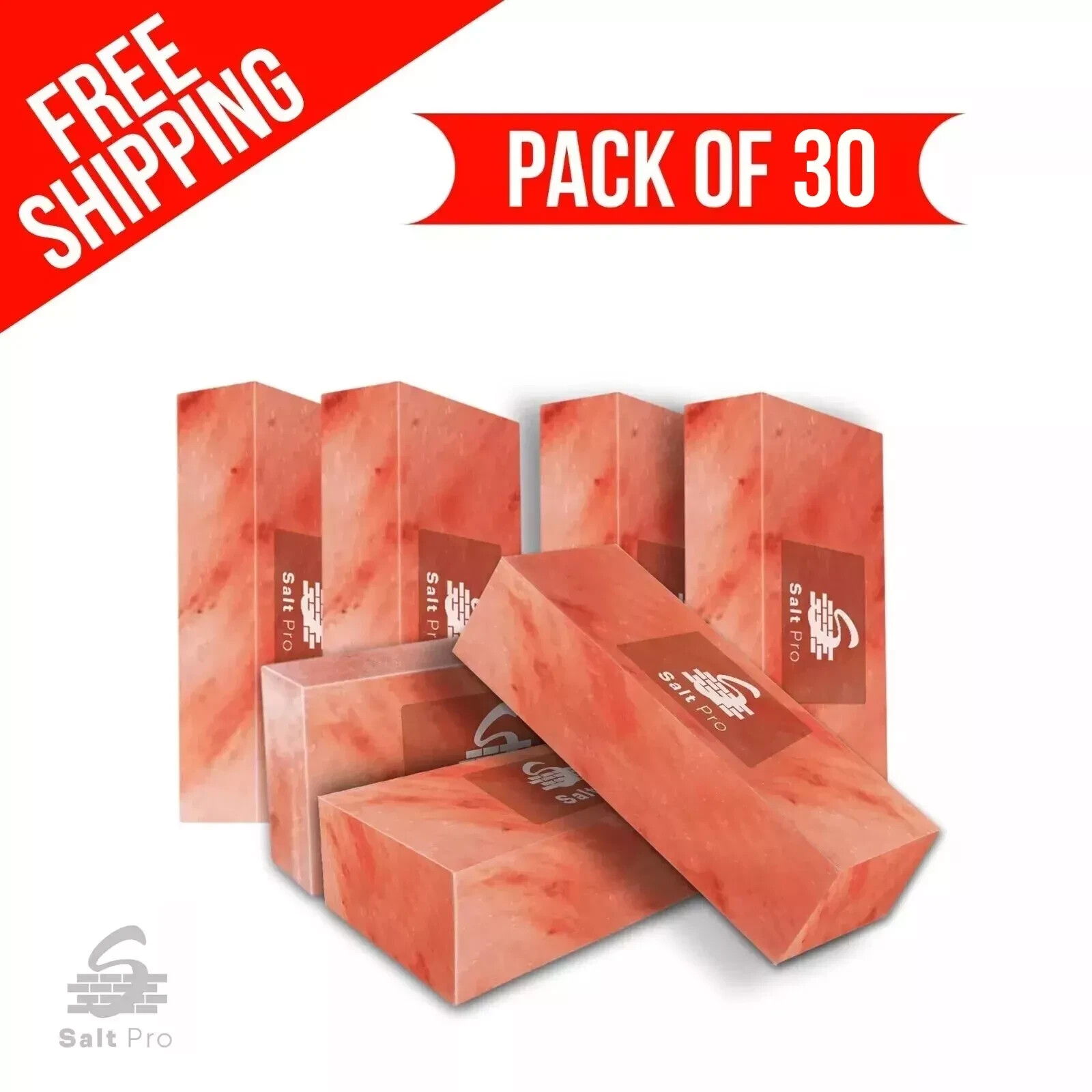 30 Premium Himalayan Salt Tiles 8x4x1 Authentic Spa & Salt Wall Decor Low Price