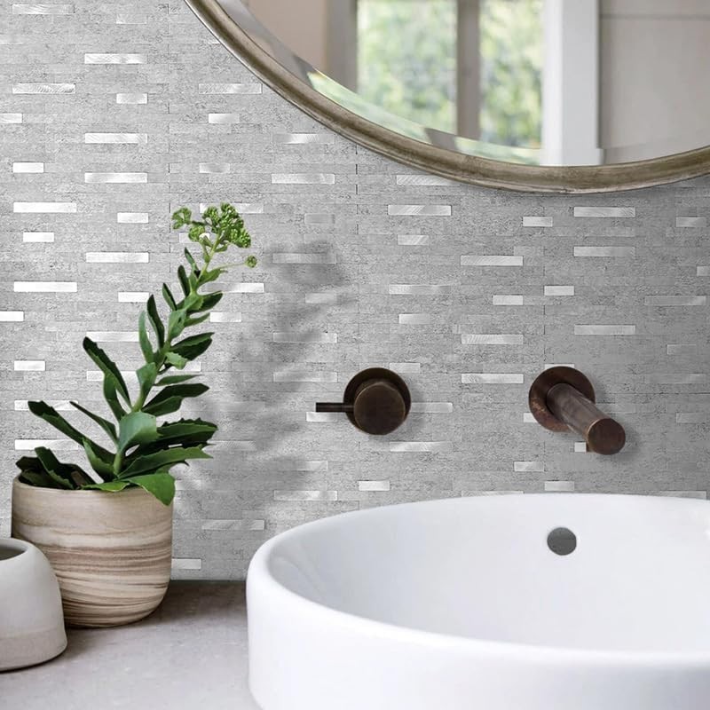 10 Sheets Peel and Stick Backsplash Wall Tiles, PVC Kitchen Backsplash Peel a…