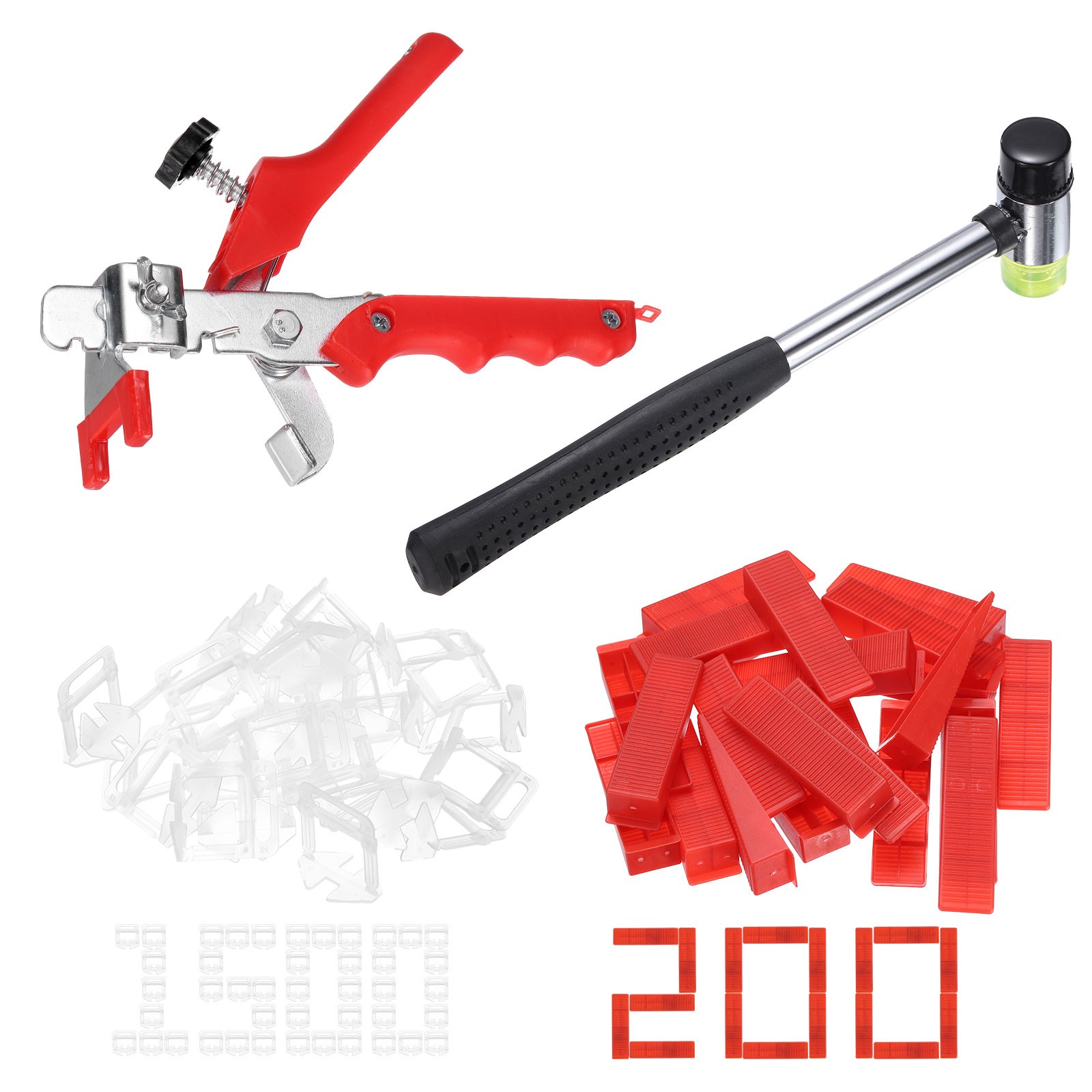 1 Set Tile Leveling System Kit, Wall/Floor Adjustment Leveling System, Red
