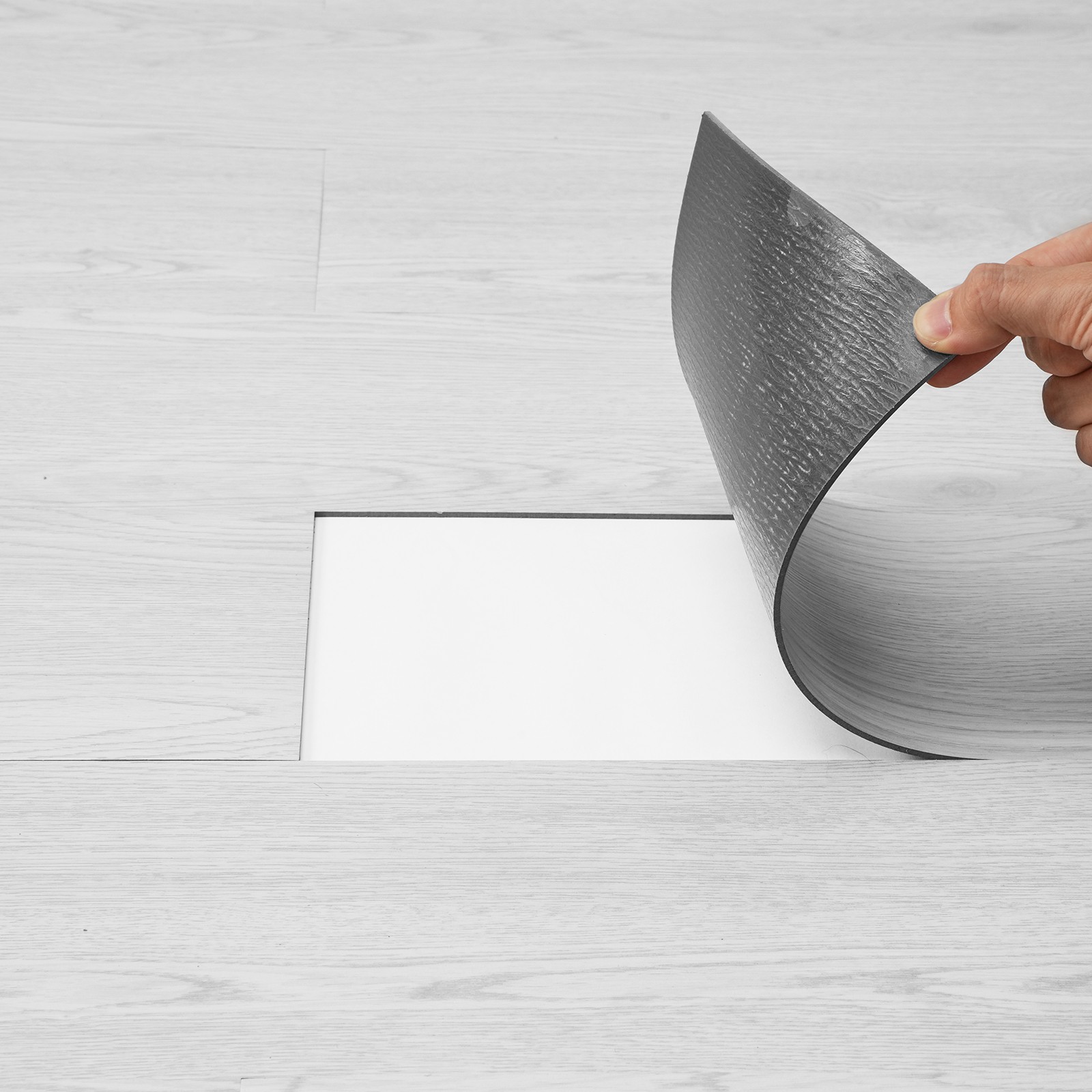 Self Adhesive Vinyl Floor Tiles 36″ x 6″, 36 Tiles 2.5mm Thick Light Gray