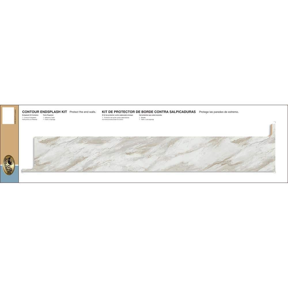 Hampton Bay Drama Marble Endsplash Kit Eased Edge Loose Backsplash
