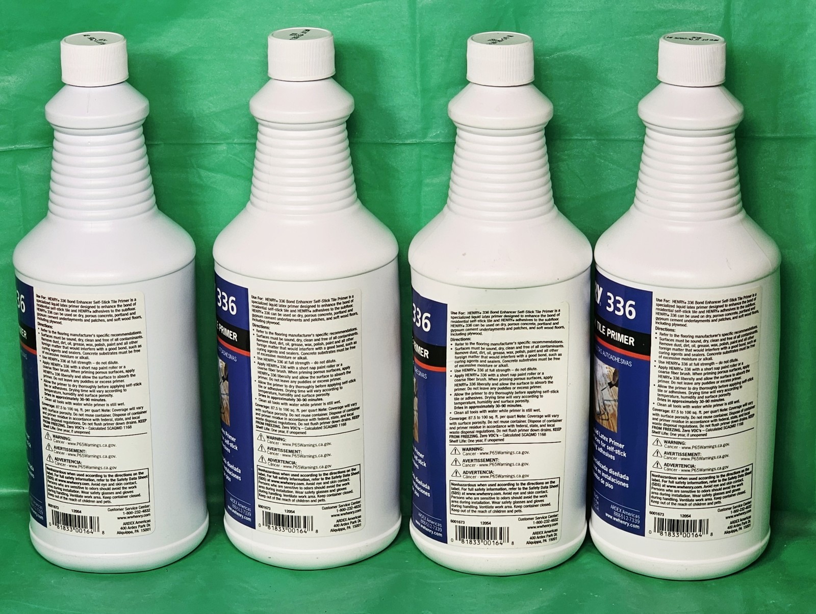 ***(Lot Of 4) Henry 336 Self-Stick Liquid Latex Tile Primer (1 Quart)***
