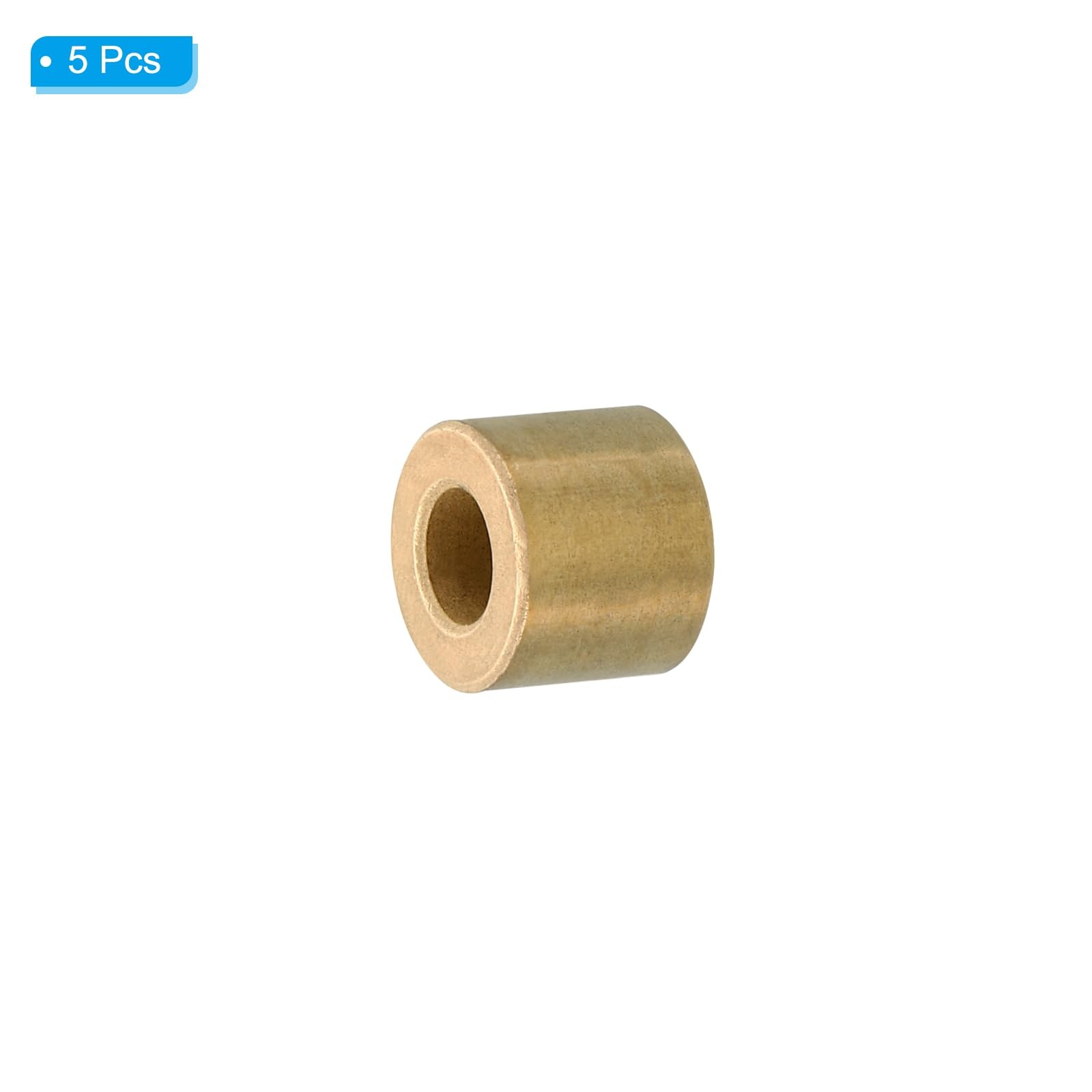 PATIKIL M6 Brass Spacers, 5 Pcs Metal Spacer 6mm ID x 12mm OD x 10mm L,
