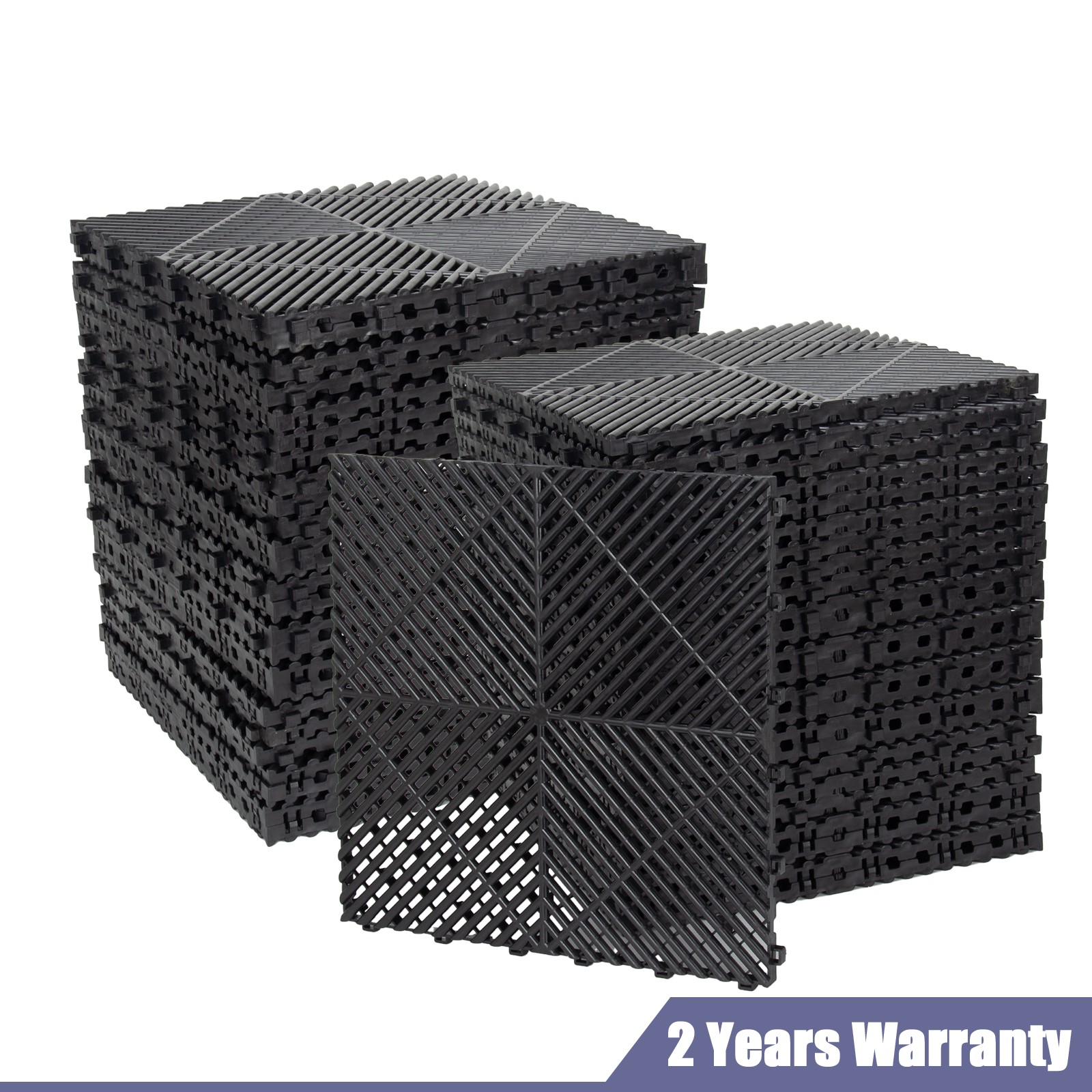 50 Packs 15.75″x15.75” Interlocking Garage Floor Tiles Vented Water Drainage