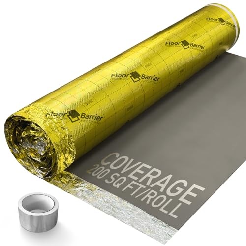 Premium Floor Underlayment with Moisture Barrier – 200 sq ft Roll, 3mm 1 Pack