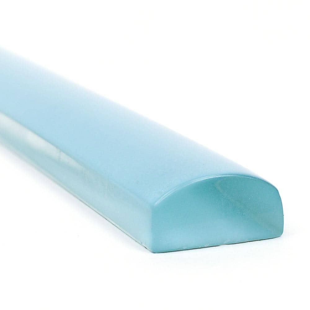 Aqua 3/4 In. X 12 In. Glass Pencil Liner Trim Wall Tile