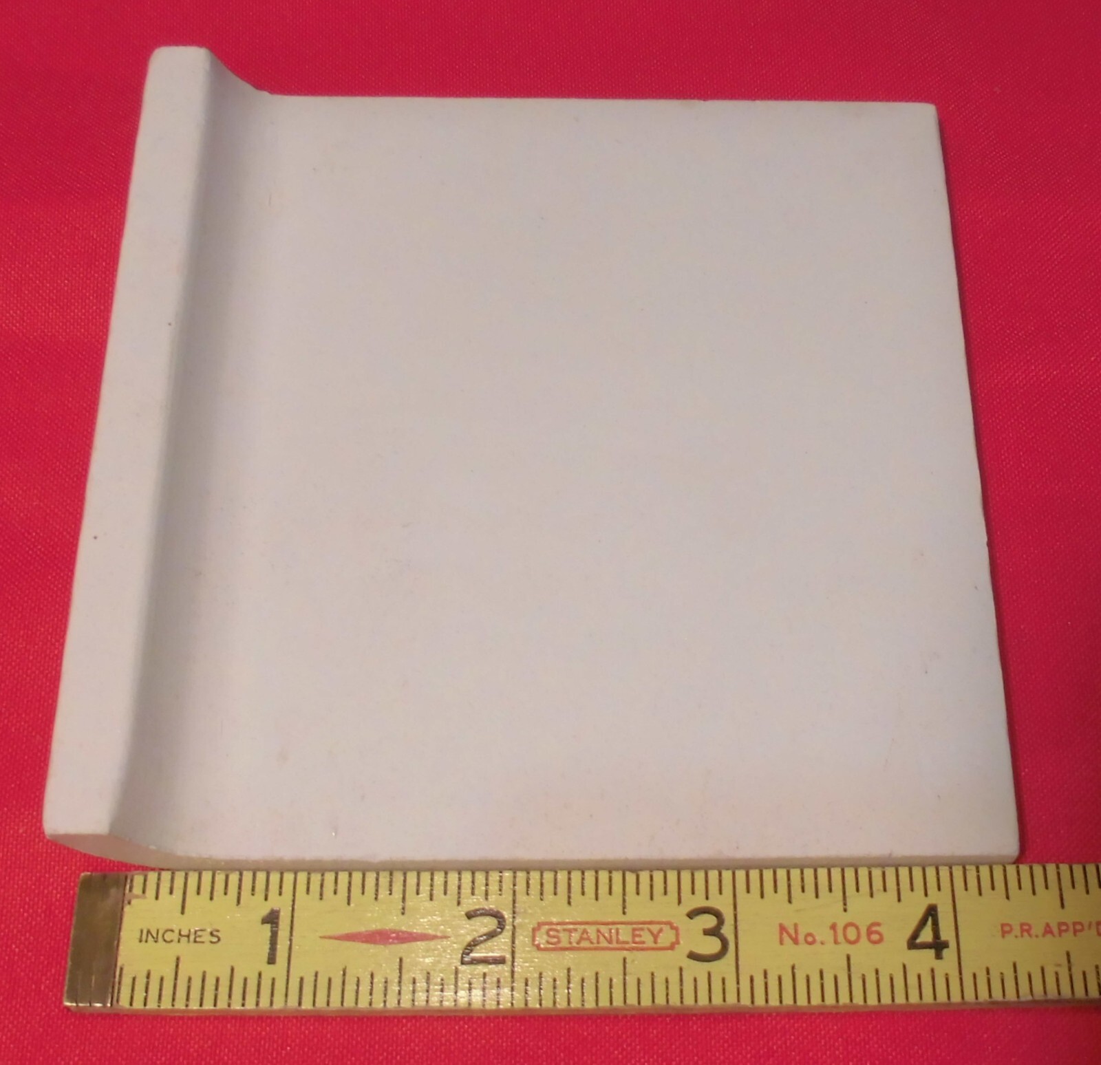 1 pc. Oatmeal-Buckwheat: Radius Bullnose Glossy Ceramic Tile Robertson 4-5/16″