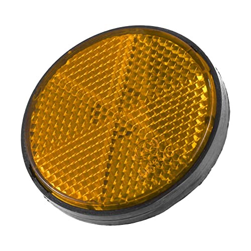 2 Pcs 56mm Plastic Universal Round Reflective Warning Reflector with Orange