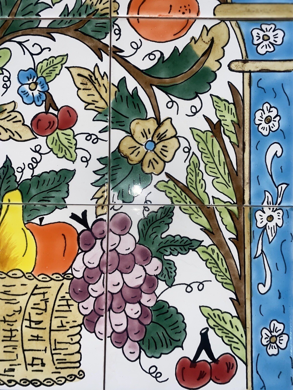 18″ x 24″ Ceramic Tile Mural Backsplash Art Wall Panel Hand Painted Vase Flowers