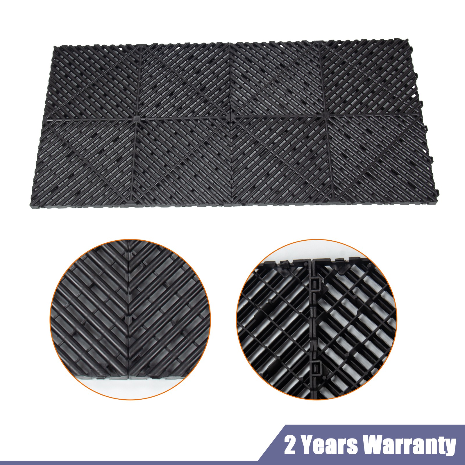 50 Packs 15.75″x15.75” Interlocking Garage Floor Tiles Vented Water Drainage
