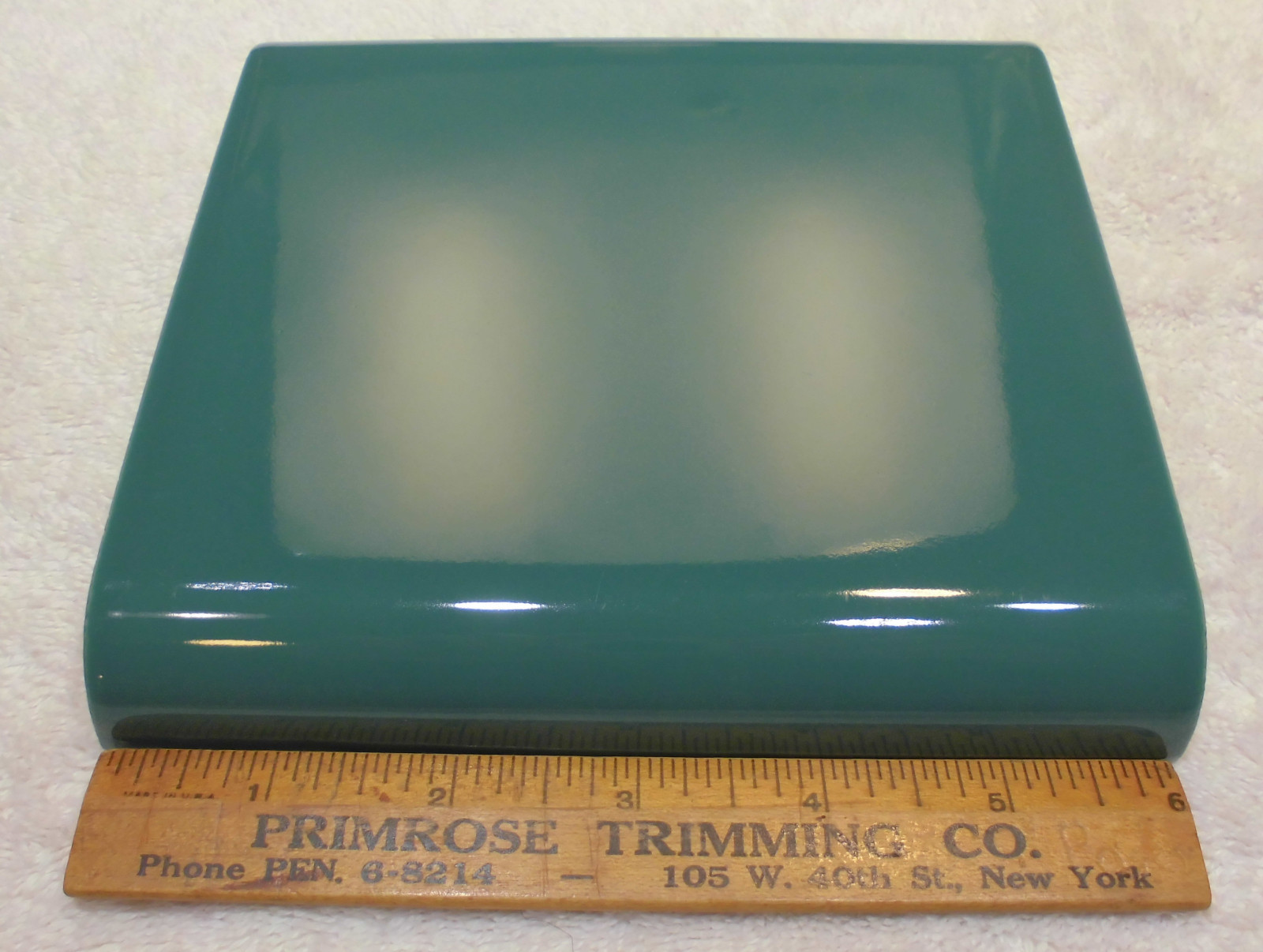 Vintage…Green…6″ x 6″ Double Bullnose Glossy Ceramic Tile…by Mid-State Co