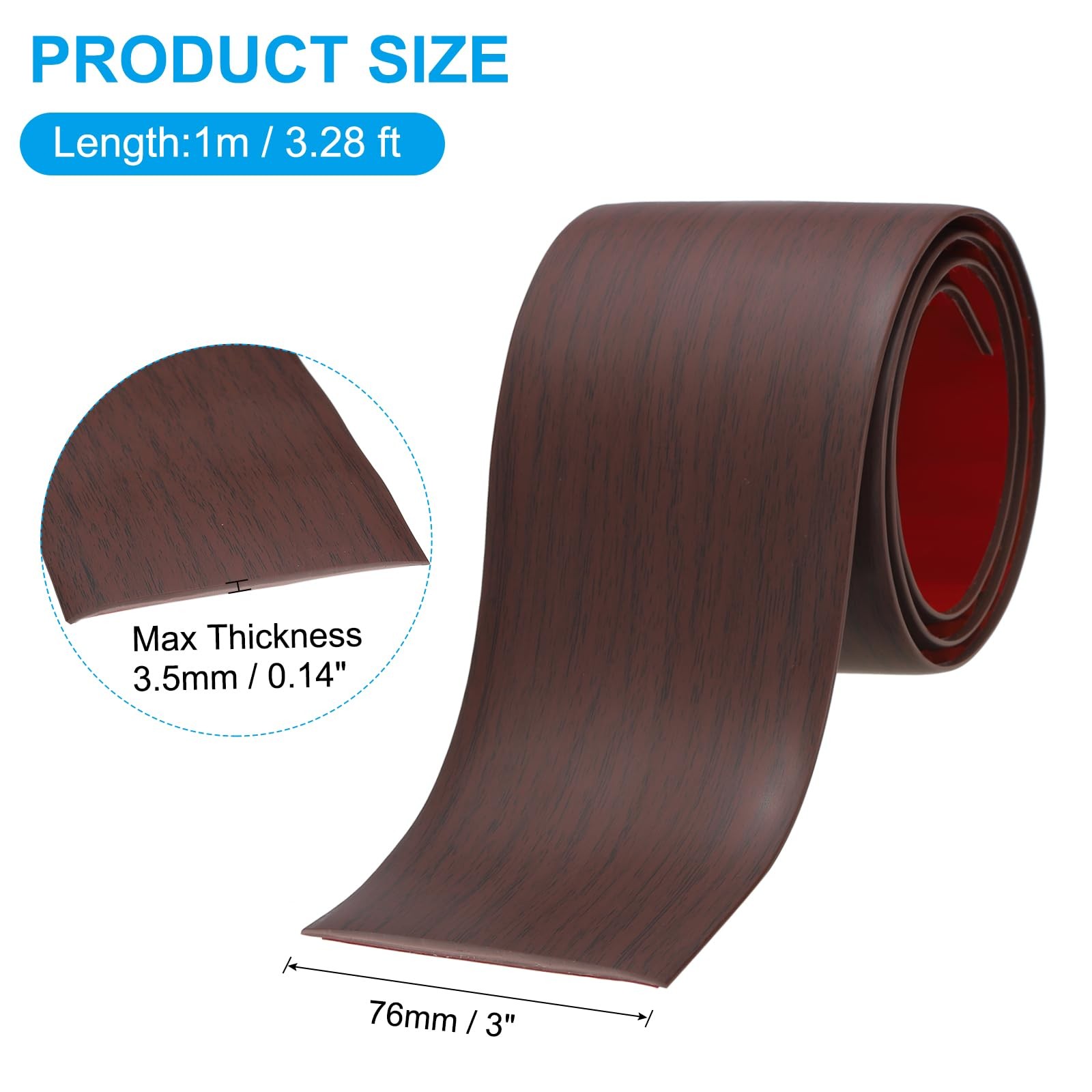 Self Adhesive Floor Transition Strip 3 in x 3 Ft, Vinyl Laminate Floor Flat D…