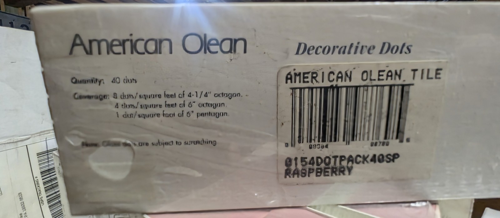 American Olean 1 3/8″ ceramic tile Dot pack of 40 pieces Raspberry 154