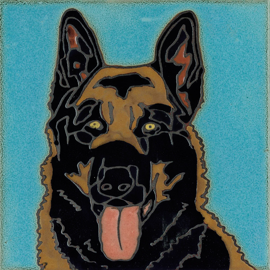 Ceramic Tile German Shepherd Dog hot plate installation wall decor backsplash
