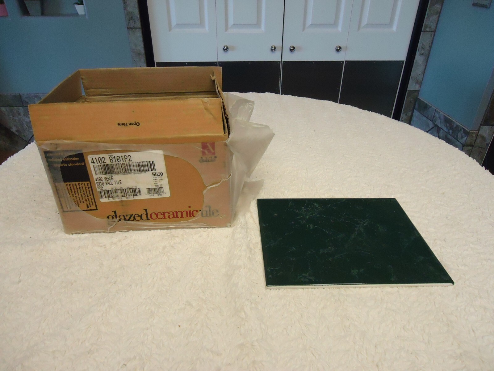 DALTILE 8″X10″ MARBLEIZED CERAMIC WALL TILE GREEN MARBLE DESIGN 20 PK ^