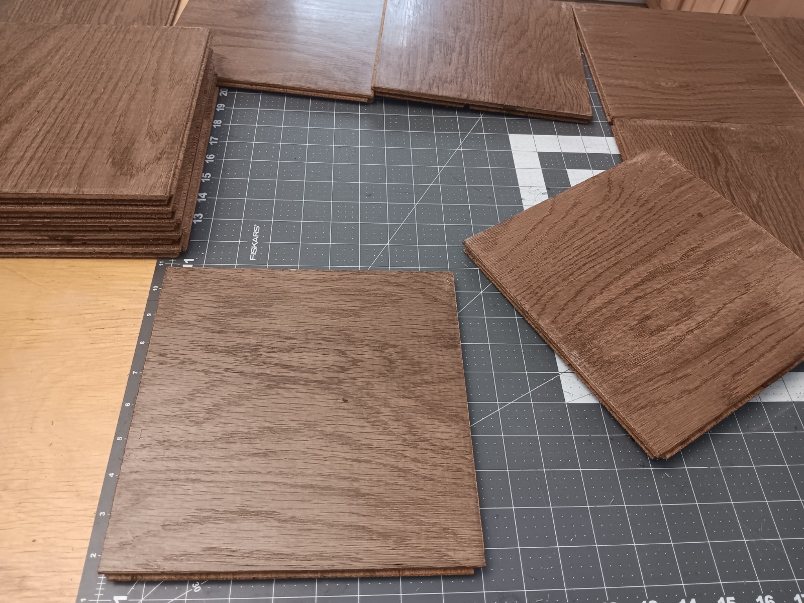 9×9 Inch NEW OLD STOCK Vintage BRUCE Solid Oak Parquet Floor Tiles Prefinished