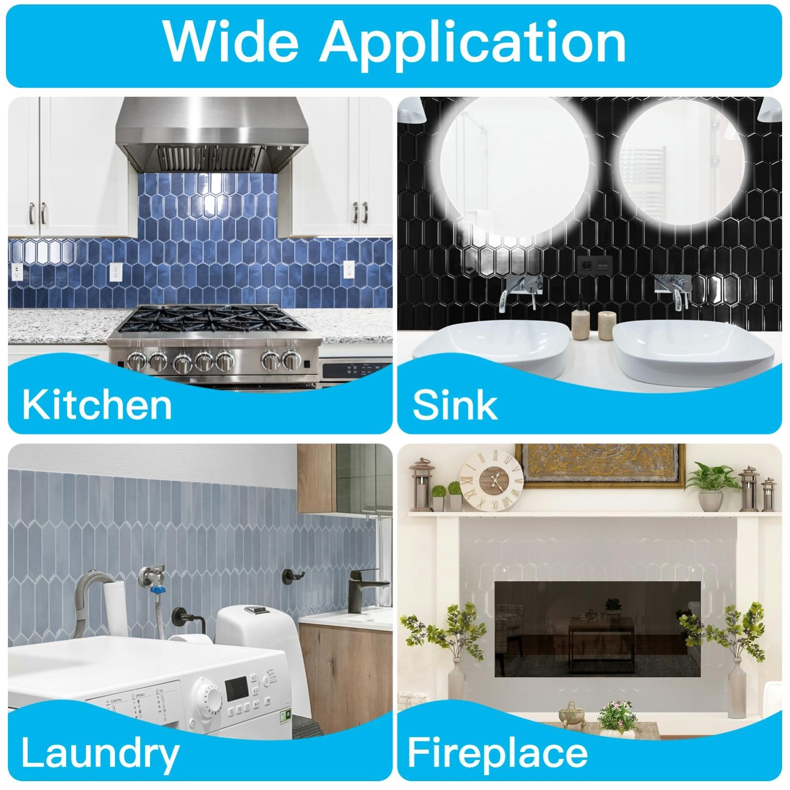10pcs Peel and Stick Backsplash Thickened Tiles, 12”x12”, Cover 10 Sq.Ft.