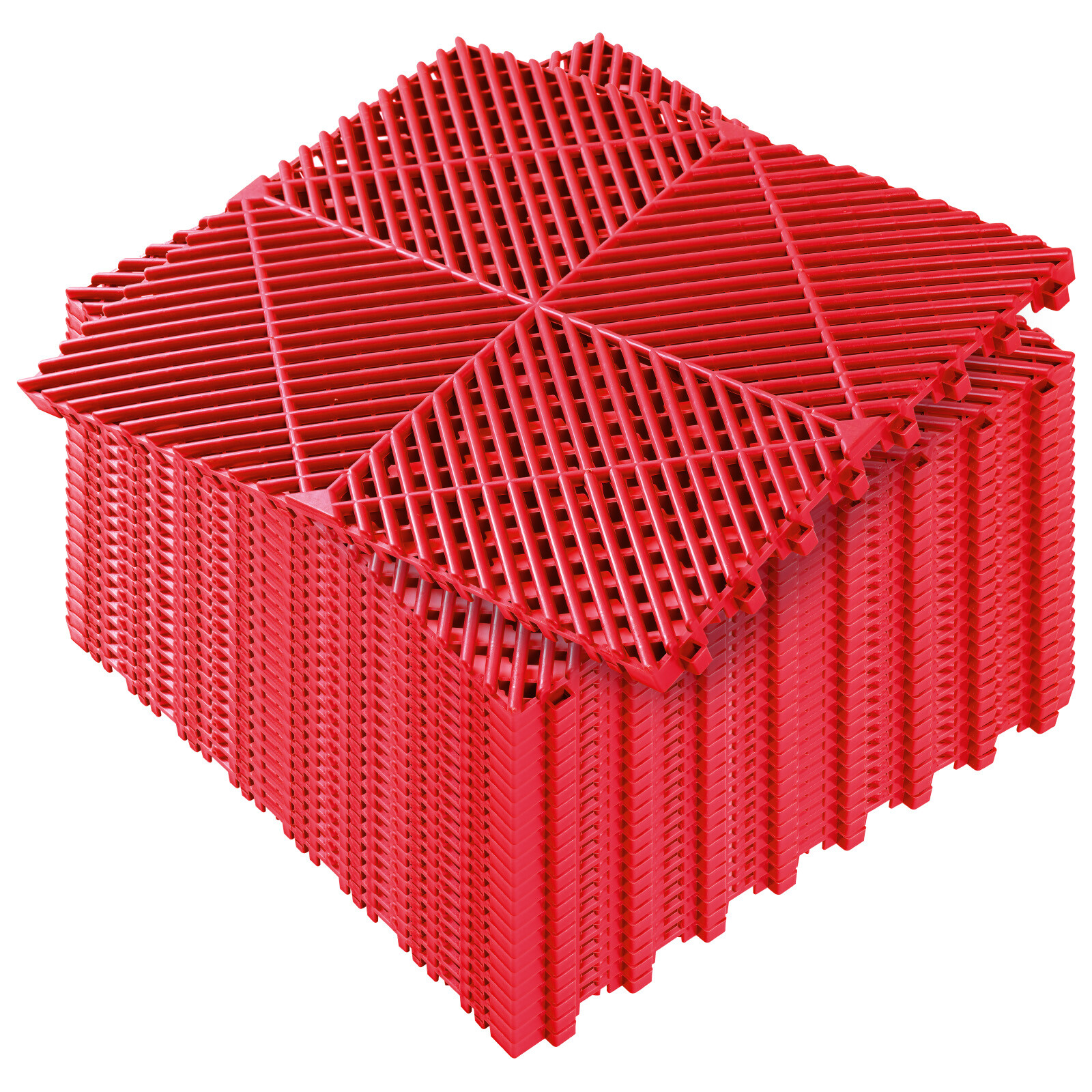 43ft² Interlocking Drainage 0.71″ Thick 16×16 in Modular Garage Flooring Mats