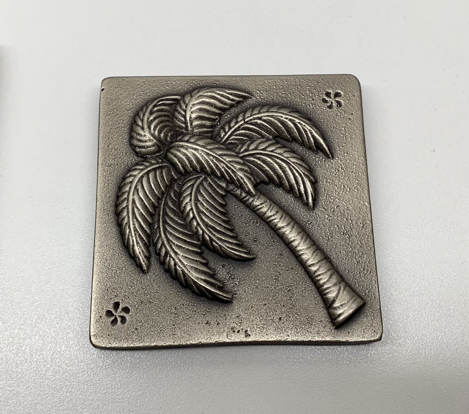 Saint Gaudens 2002 Metal Palm Tree Decorative Tile 2-3/4”