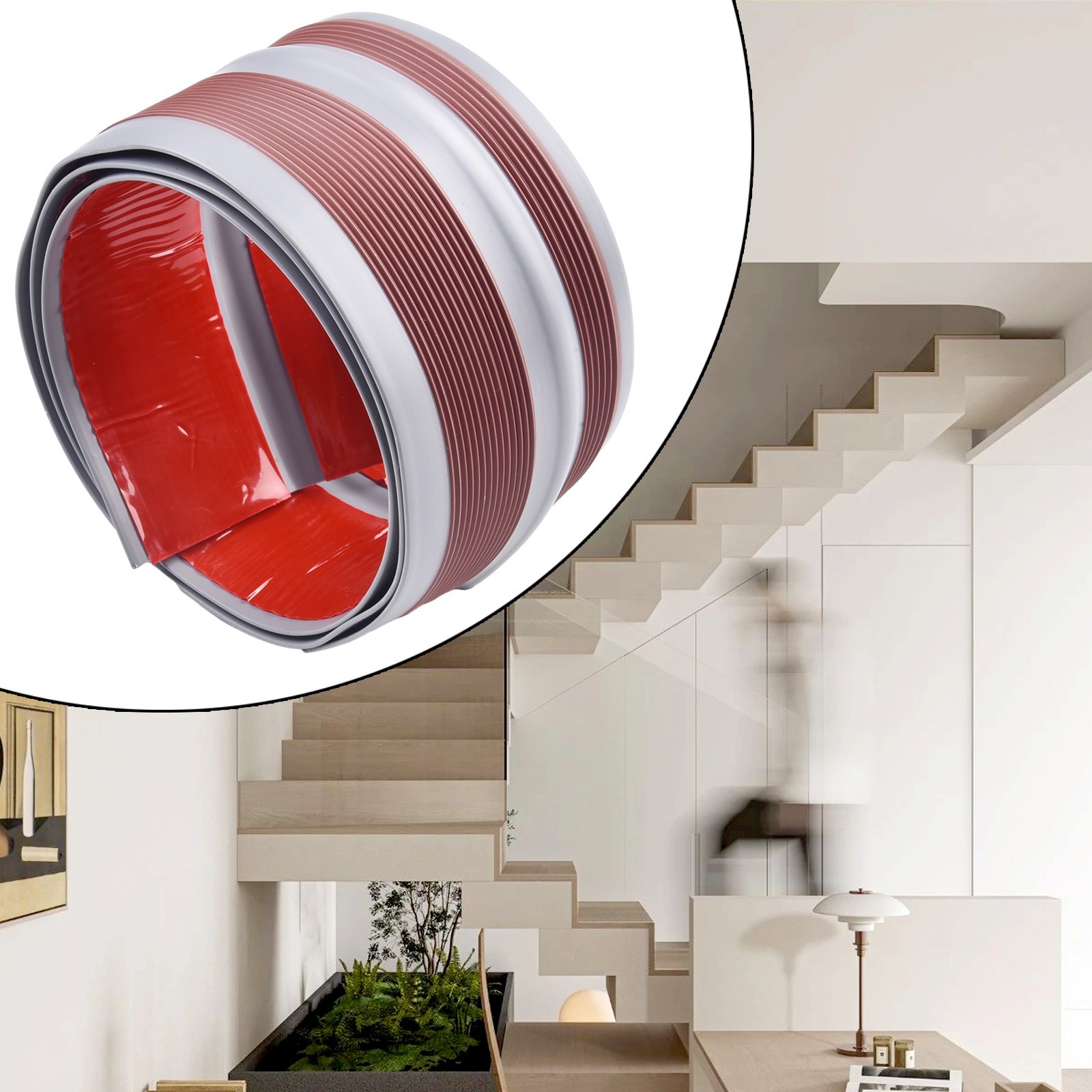 100cm Stair Case Nosing,PVC 5cmx2cm Tair Anti Slip Nosing Rubber Angle Step-Edge