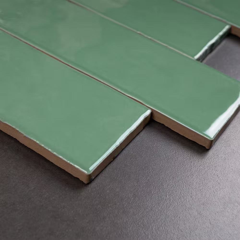 Borgo Subway Jade Green 2.6 In. X 7.9 In. Polished Porcelain Floor and Wall Tile