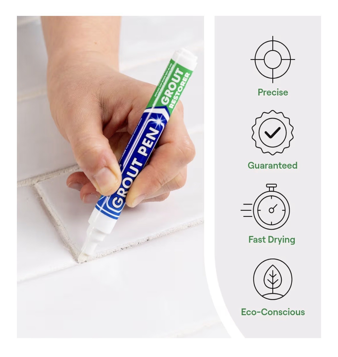 Grout Pen 2-Pack Tile Grout Paint Marker White 5MM Waterproof Anti-Mold Formula