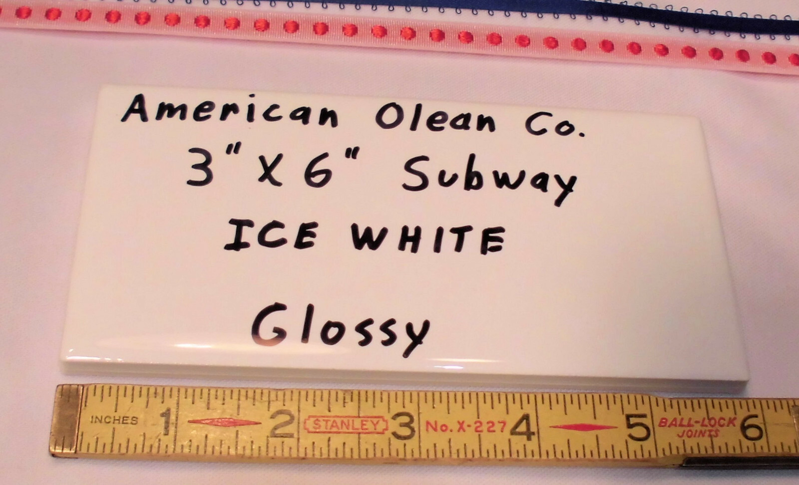 12 pieces: Glossy Ceramic Subway Tiles *Ice White* by American Olean 3″ X 6″ NEW