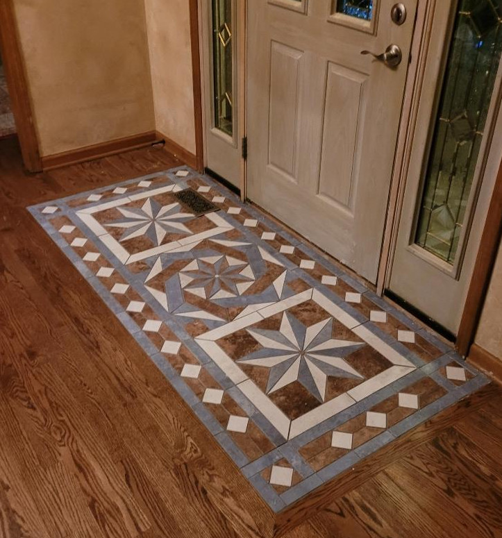Custom made tile medallion & listello accents. Information Listing. Ebay store.